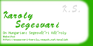 karoly segesvari business card